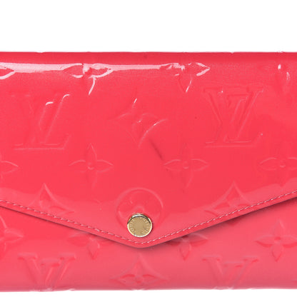 Louis Vuitton Vernis Sarah Wallet NM Rose Litchi 7 of 8