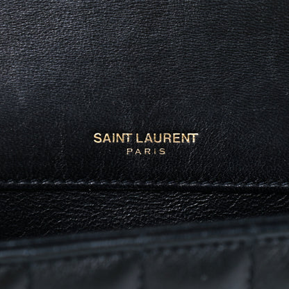 Saint Laurent Lambskin Matelasse Monogram Medium Vicky Chain Bag Black 8 of 10