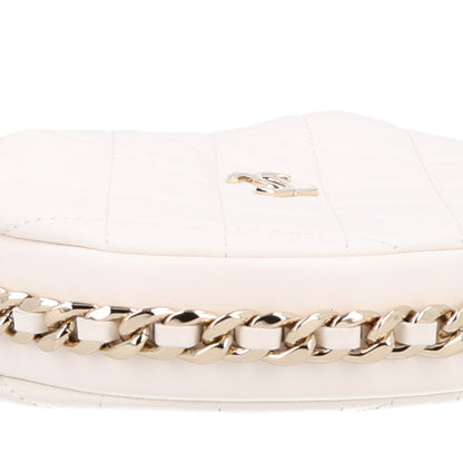 Chanel Lambskin Quilted Chain Around Pouch Hobo White 8 of 9