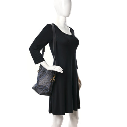 Fendi Mesh Vitello Grace F is Fendi FF 1974 Grande Mon Tresor Bucket Bag Azzurro Black Ebano 2 of 12