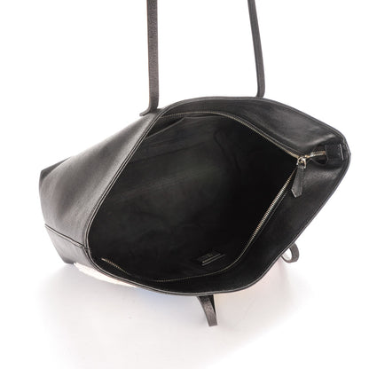 Fendi Vitello Elite Shearling Block Letter Small Roll Tote Black 5 of 7