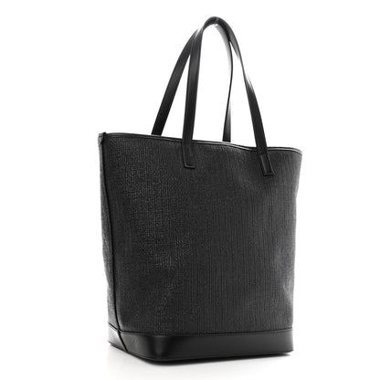 Saint Laurent Linen Canvas Teddy Shopping Bag Black 5 of 11