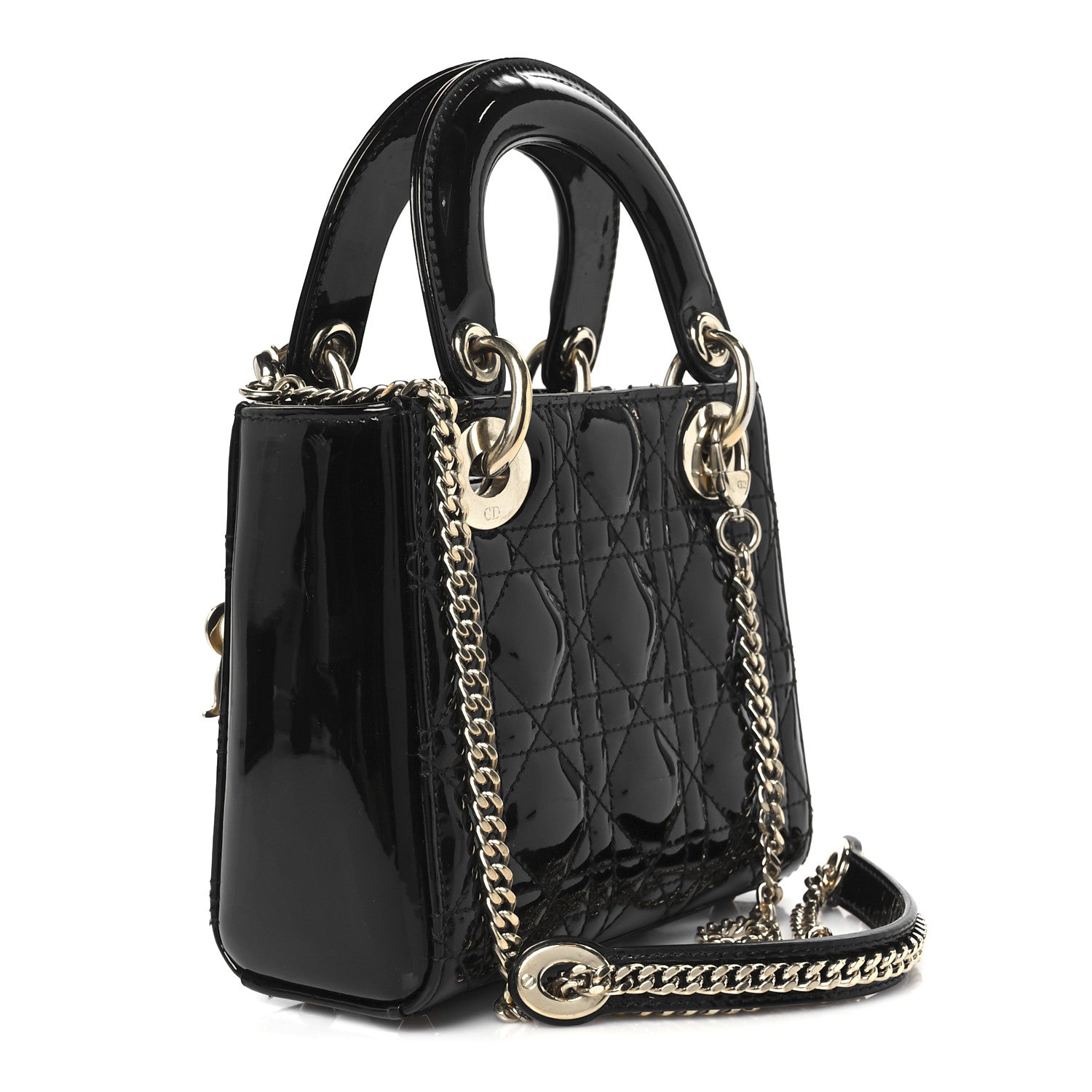 Christian Dior Patent Cannage Mini Lady Dior Black 3 of 10