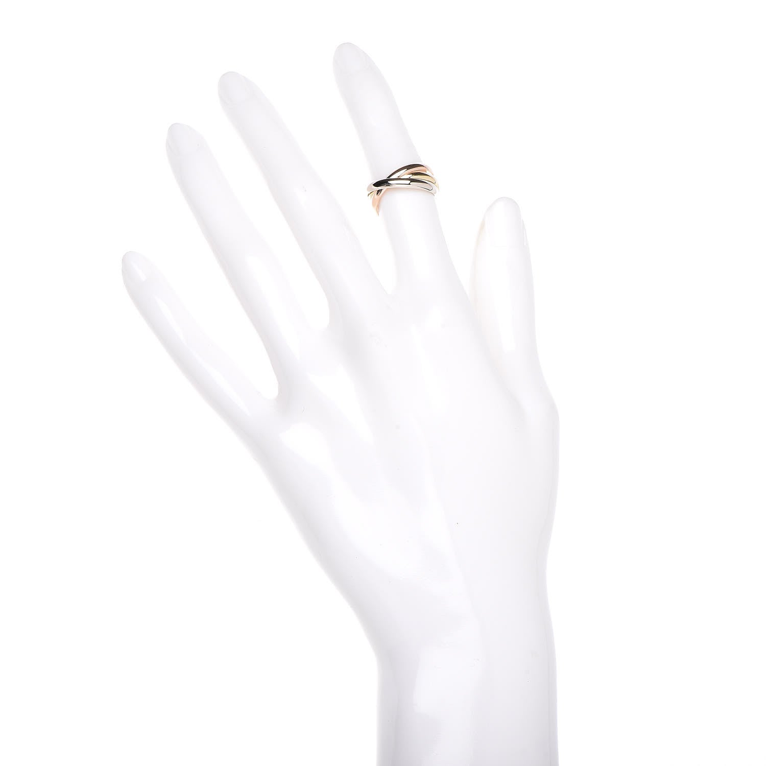 Cartier 18K Pink Yellow White Gold Small Trinity Ring 49 4.75 2 of 6