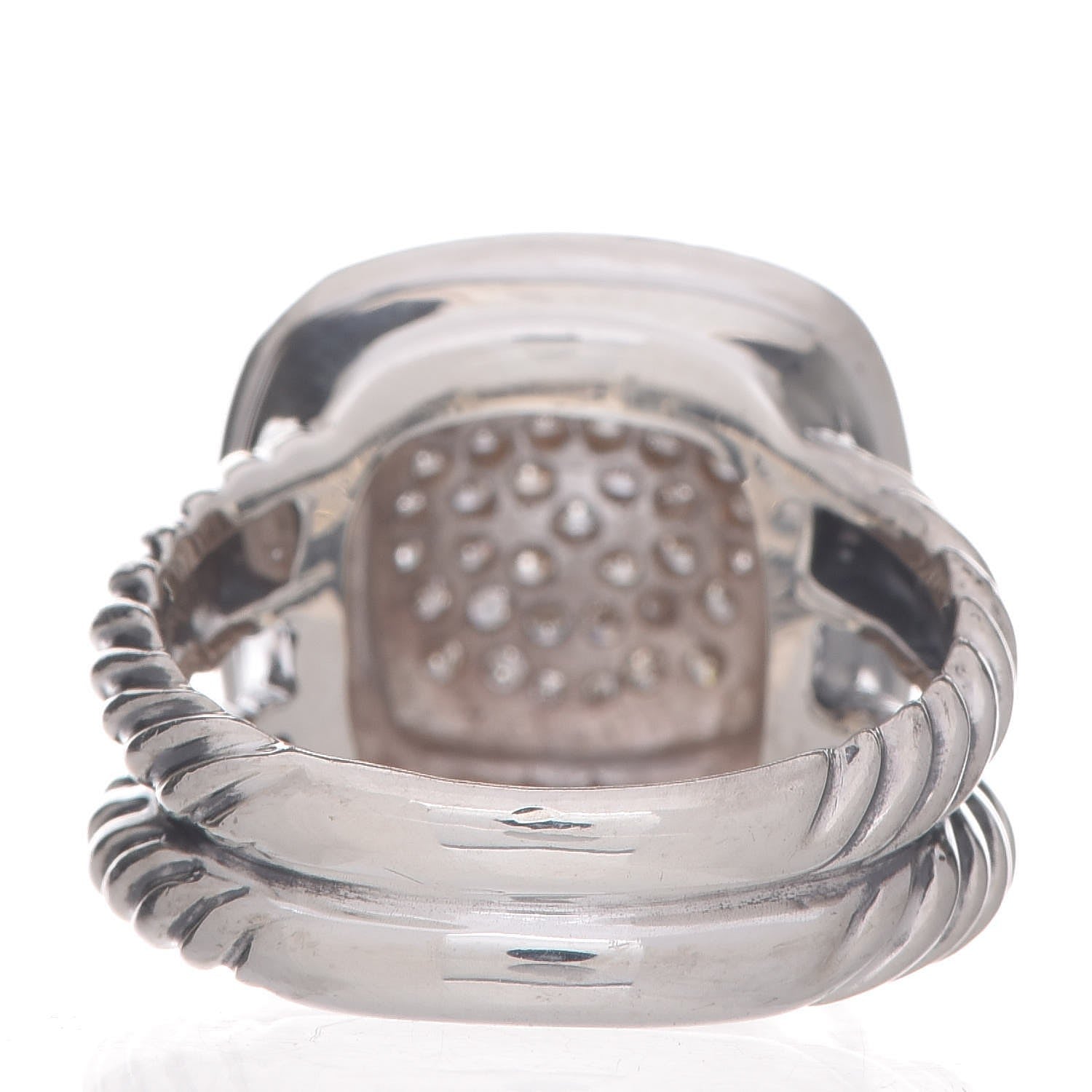 David Yurman Sterling Silver Diamond 11mm Albion Pave Ring 52 6 7 of 8