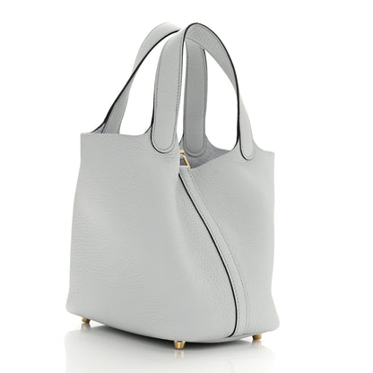 Hermes Taurillon Clemence Picotin Lock 18 PM Bleu Pale 3 of 11