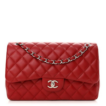Chanel Lambskin Quilted Jumbo Double Flap Red 1 of 11