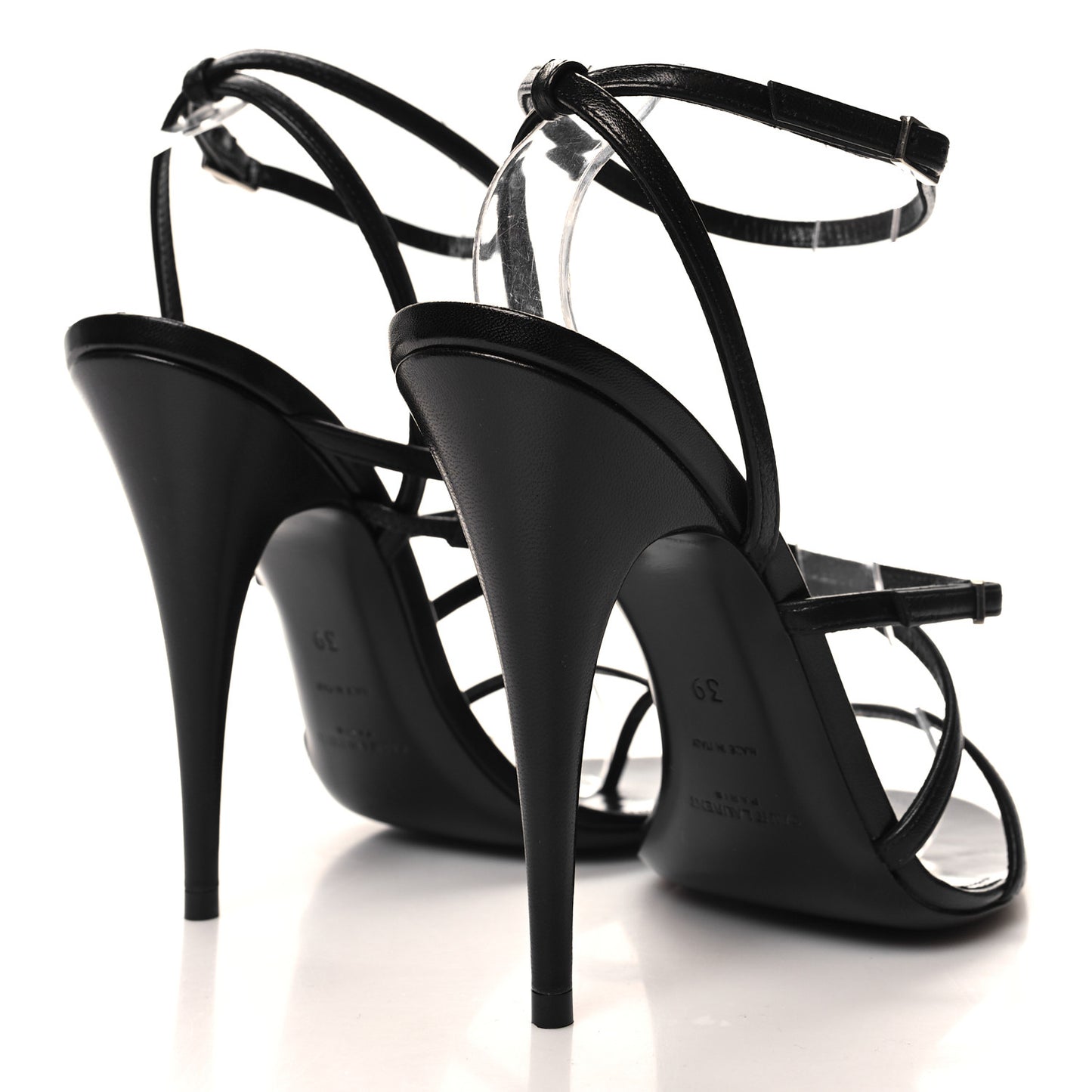 Calfskin New Belfagor Sexy 110mm Ankle Strap Sandals 39 Black