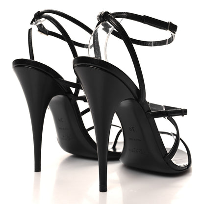 Saint Laurent Calfskin New Belfagor Sexy 110mm Ankle Strap Sandals 39 Black 4 of 7