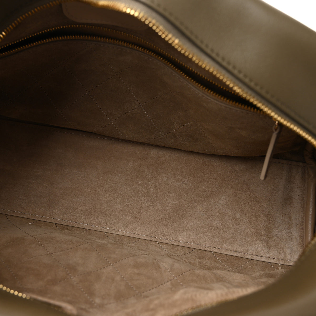 Calfskin Large Perfect Bowling Bag Dark Khaki