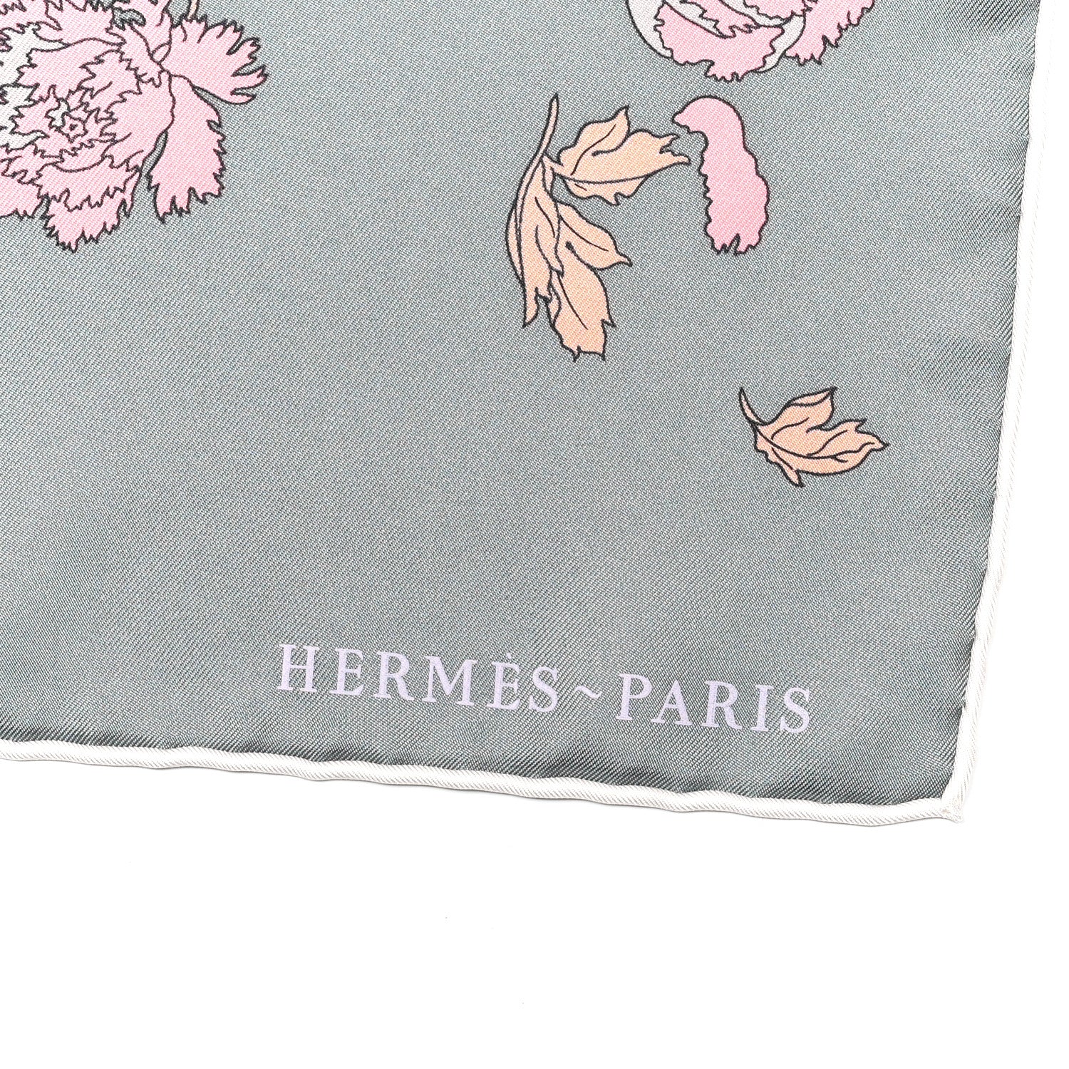 Hermes Silk Robe Legere Scarf 90 Gris Corail Rose Pourpre 3 of 6