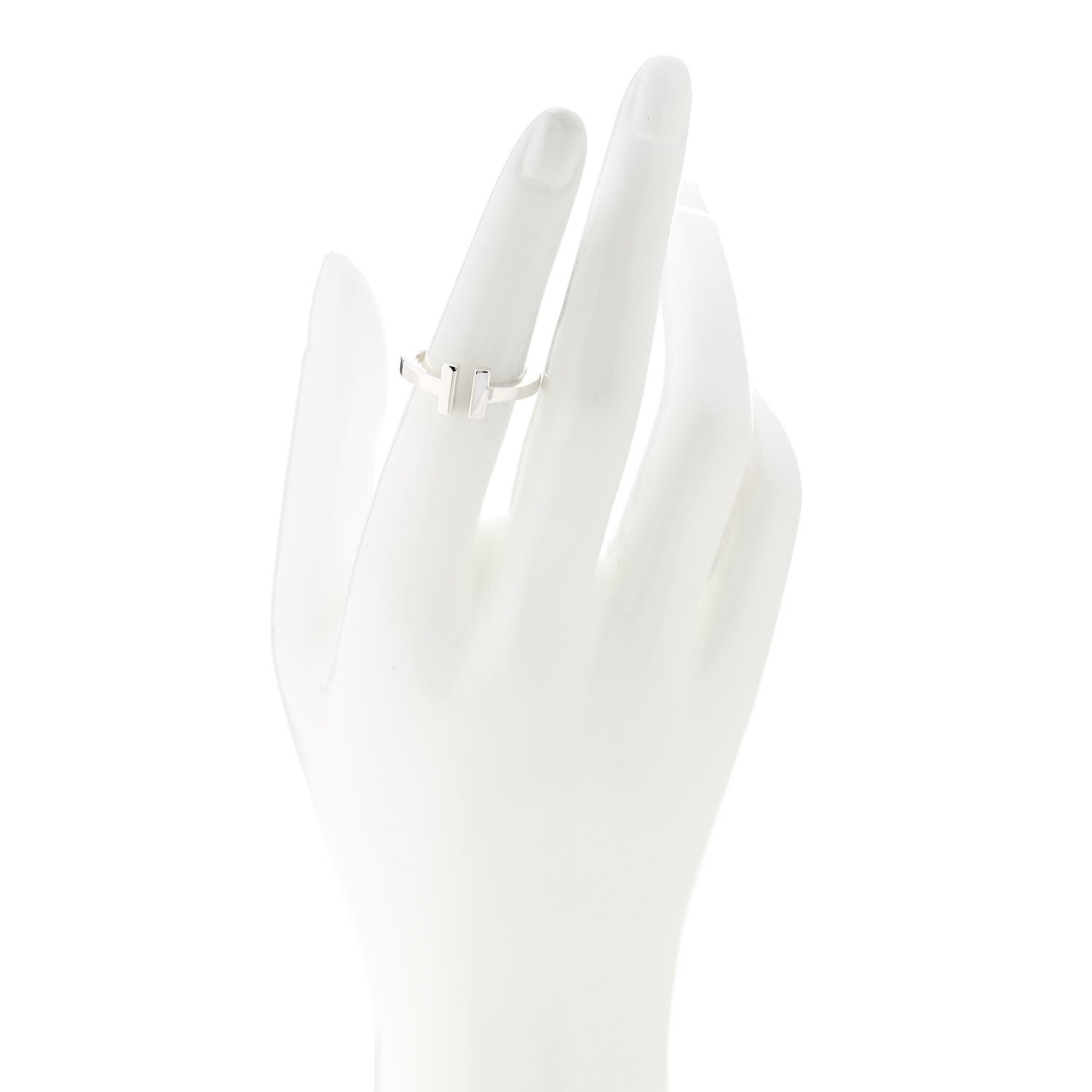 Tiffany Sterling Silver T Square Ring 53 6.25 2 of 7