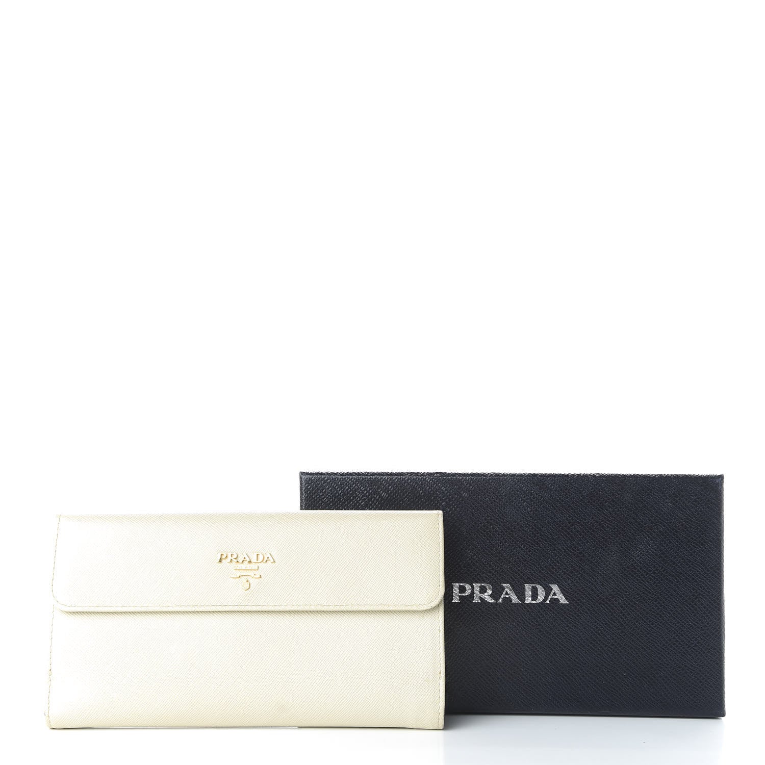 Prada Saffiano Metal Continental Wallet Talco 9 of 9