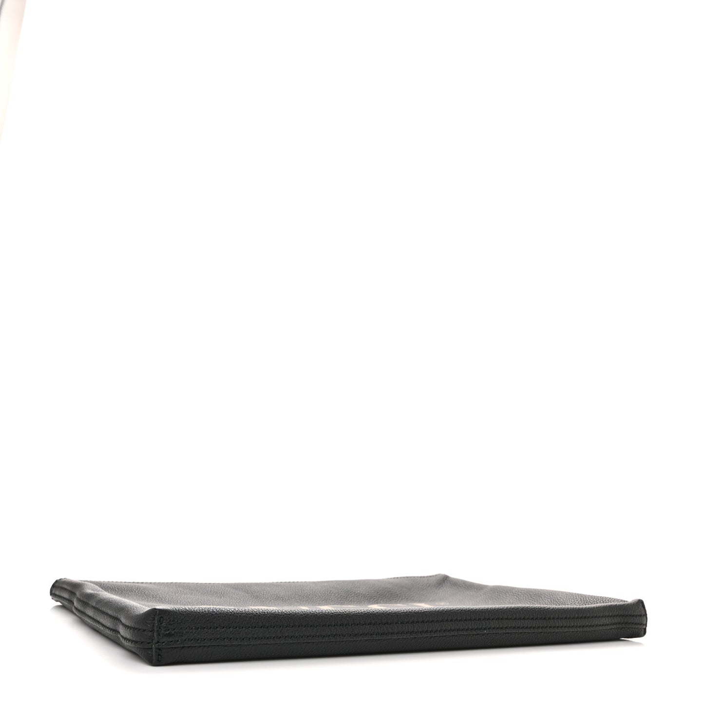 Pebbled Calfskin Large Logo Portfolio Clutch Black