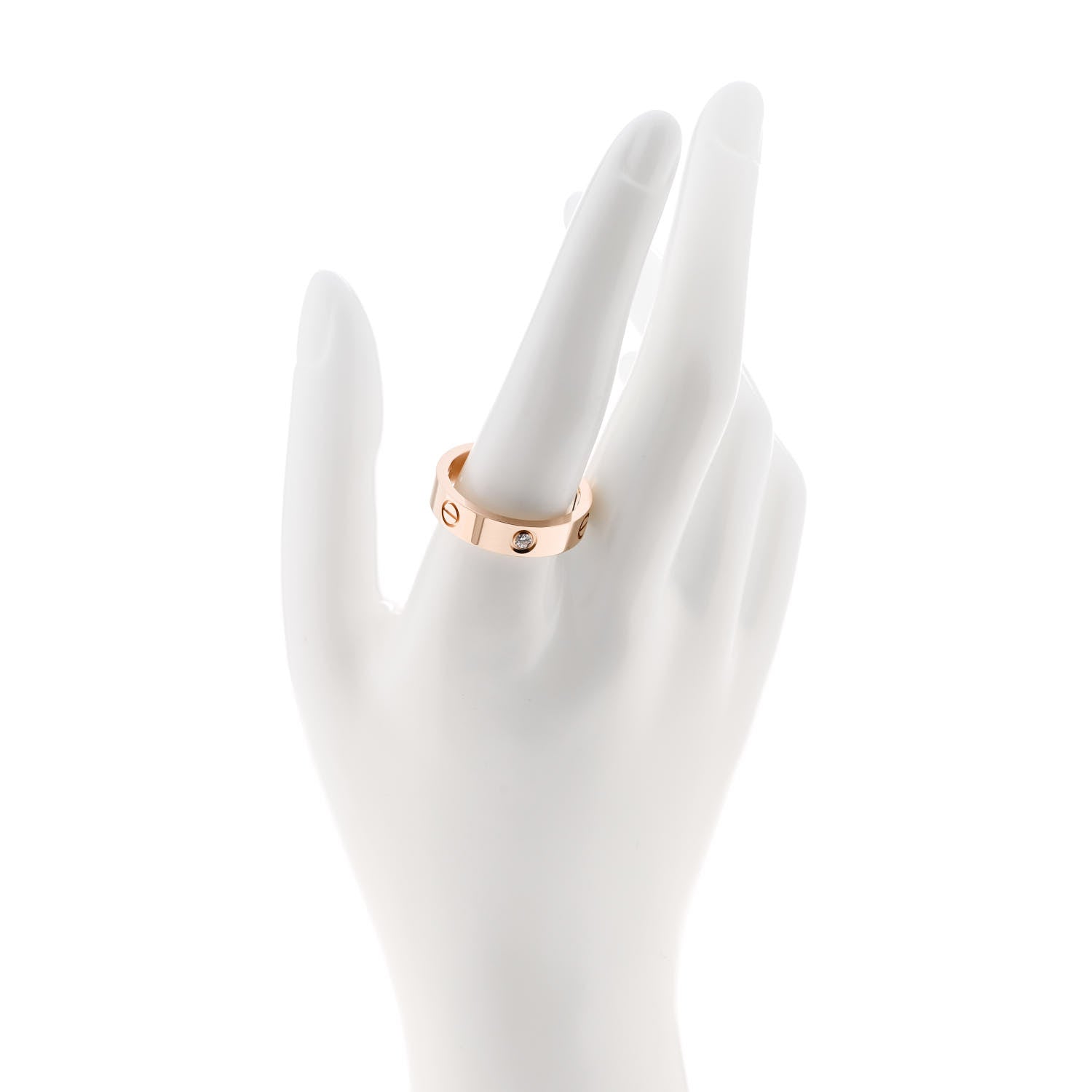 Cartier 18K Pink Gold 3 Diamond 5.5mm LOVE Ring 64 10.75 2 of 5