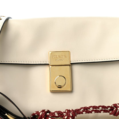 Prada Calfskin Soft Sound Charms Shoulder Bag White 8 of 10