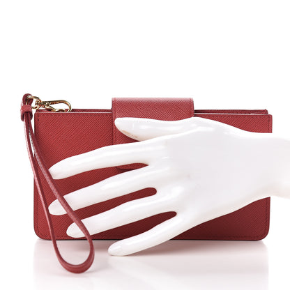 Prada Saffiano Metal Wristlet iPhone Case Fuoco 2 of 8