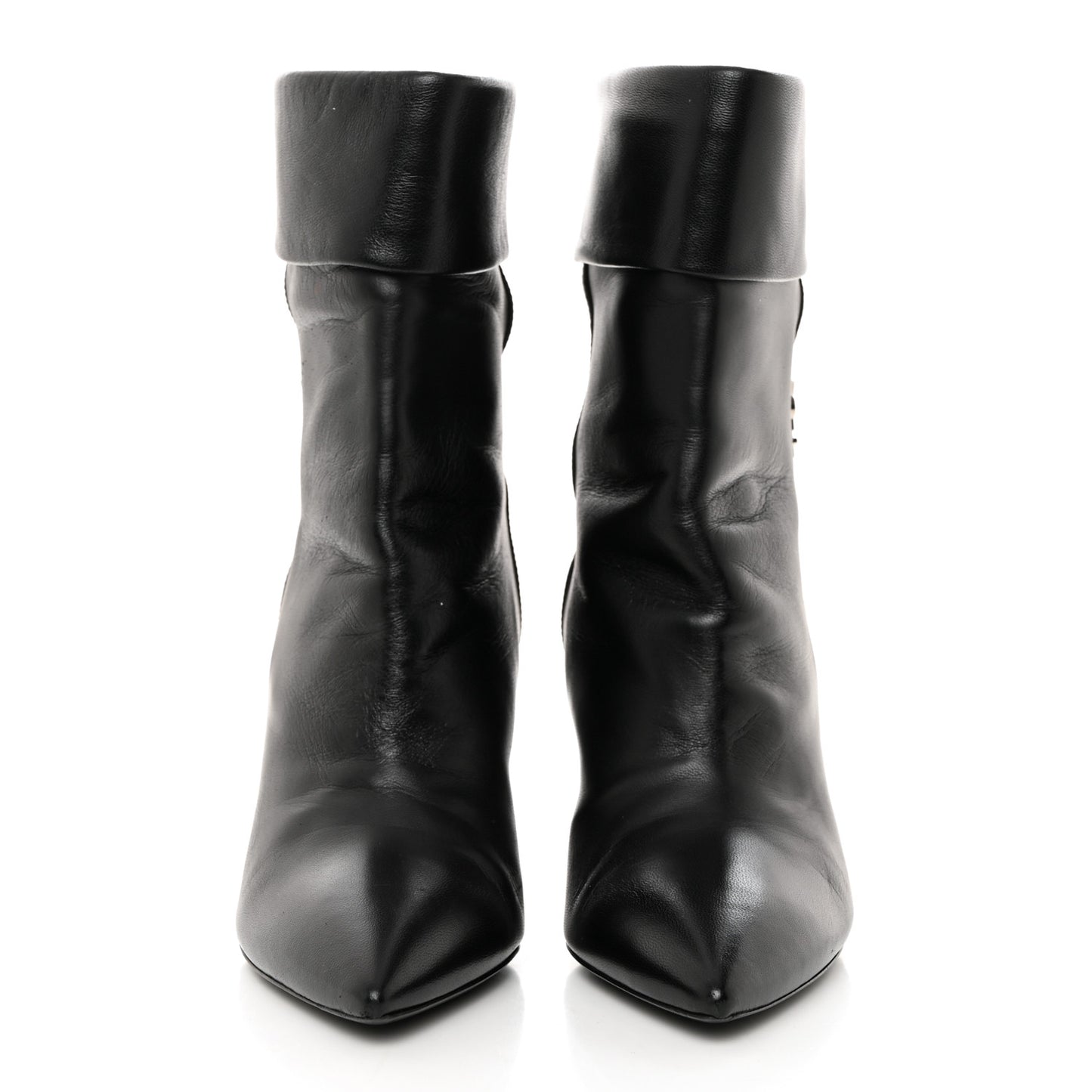 Calfskin Liz 85 Wedge Booties 36 Black