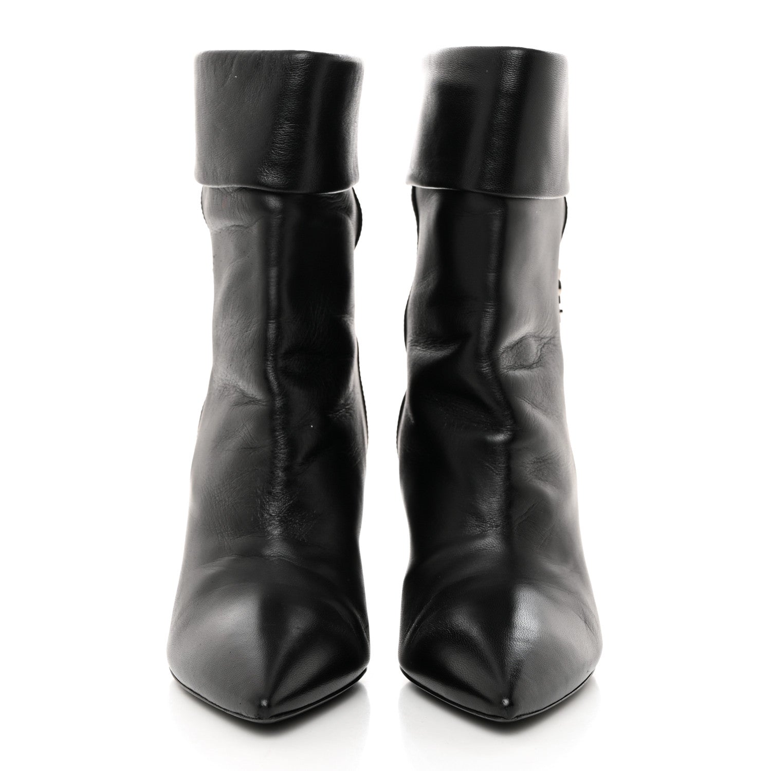 Saint Laurent Calfskin Liz 85 Wedge Booties 36 Black 2 of 8