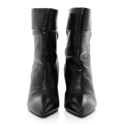 Saint Laurent Calfskin Liz 85 Wedge Booties 36 Black 2 of 8