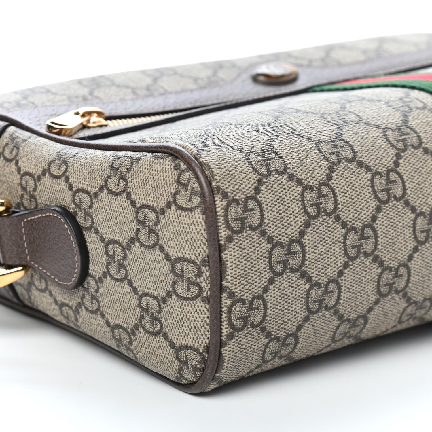 Gucci GG Supreme Monogram Web Small Ophidia Shoulder Bag Brown 8 of 9