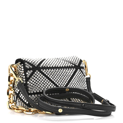 Prada Satin Crystal Mini Bag With Chain Black 3 of 8