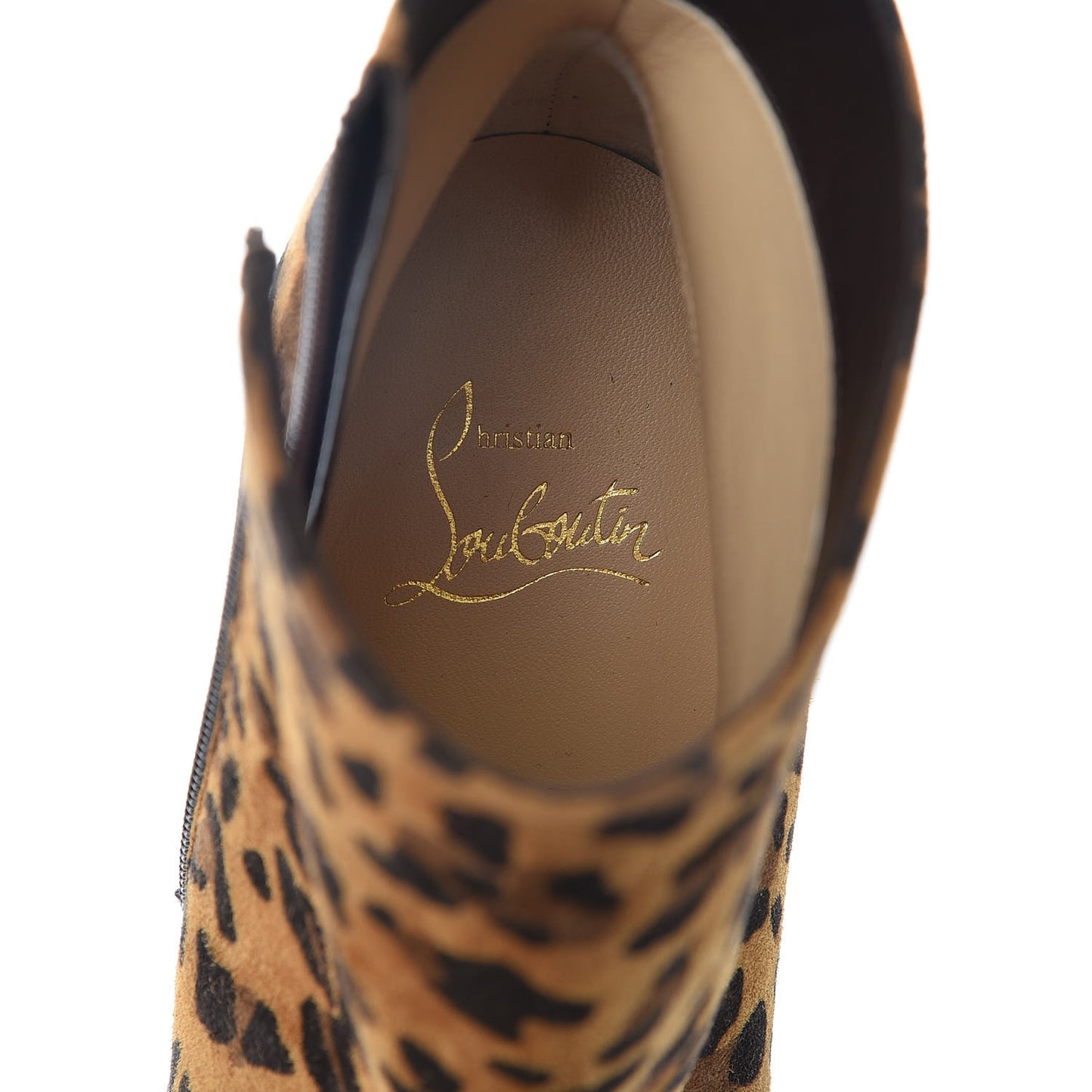 Veau Velours Leopard Print Eloise Booty 85 Ankle Boots 37.5 Caramel