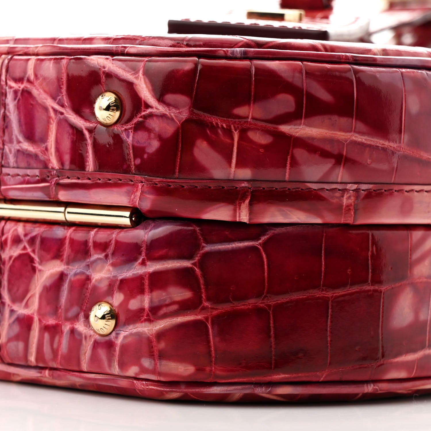 Louis Vuitton Crocodile Petite Boite Chapeau Dark Pink 9 of 10