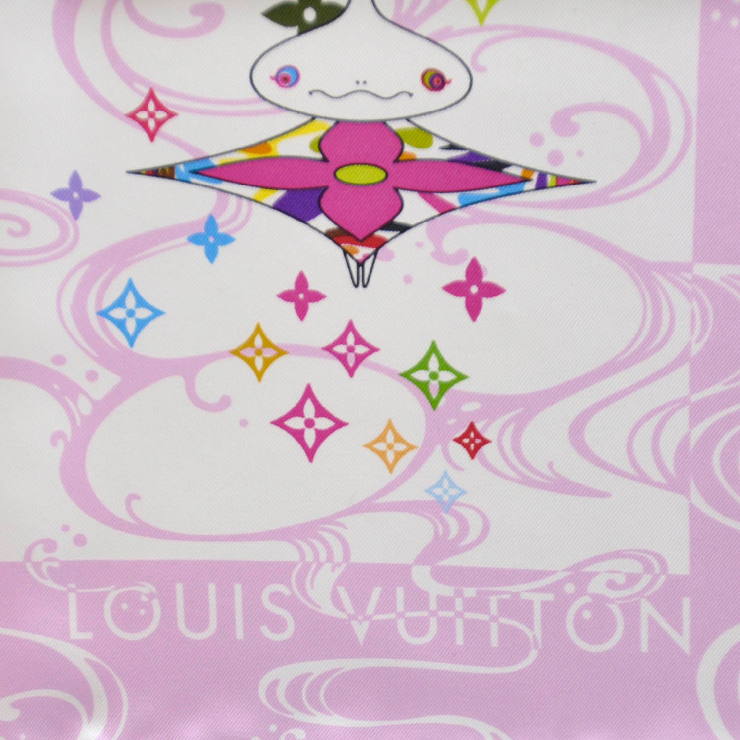Louis Vuitton Silk Murakami Multicolor Boyfriend Wave Scarf 2 of 8
