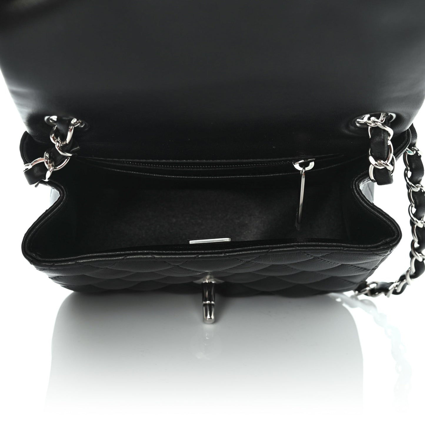 Lambskin Quilted Mini Square Flap Black