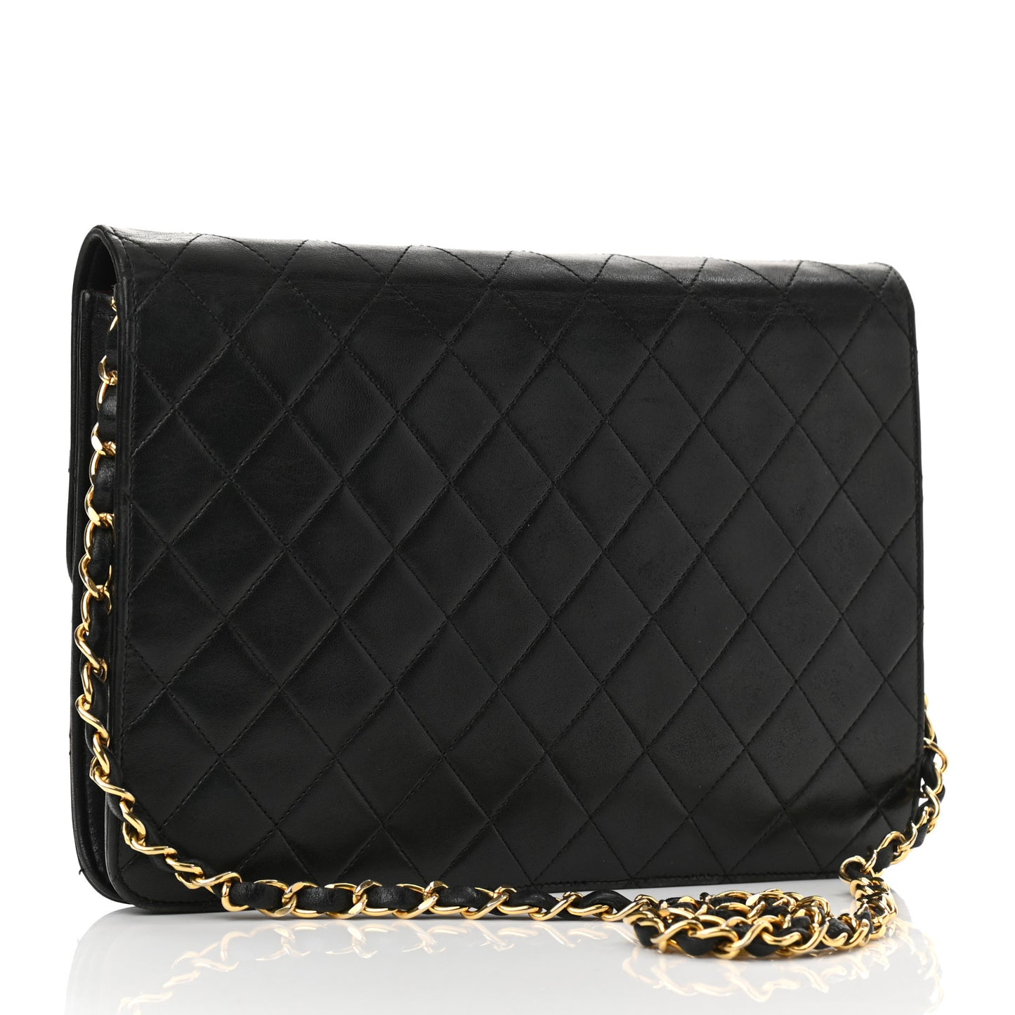Lambskin Quilted Jumbo Single Flap Black