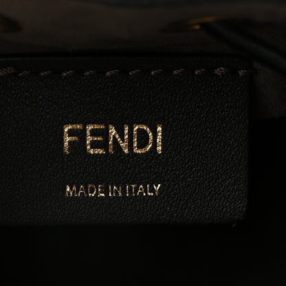 Fendi Vitello Liberty F is Fendi Bi-Color FF 1974 Embossed Mini Mon Tresor Bucket Bag Maya Black 6 of 10