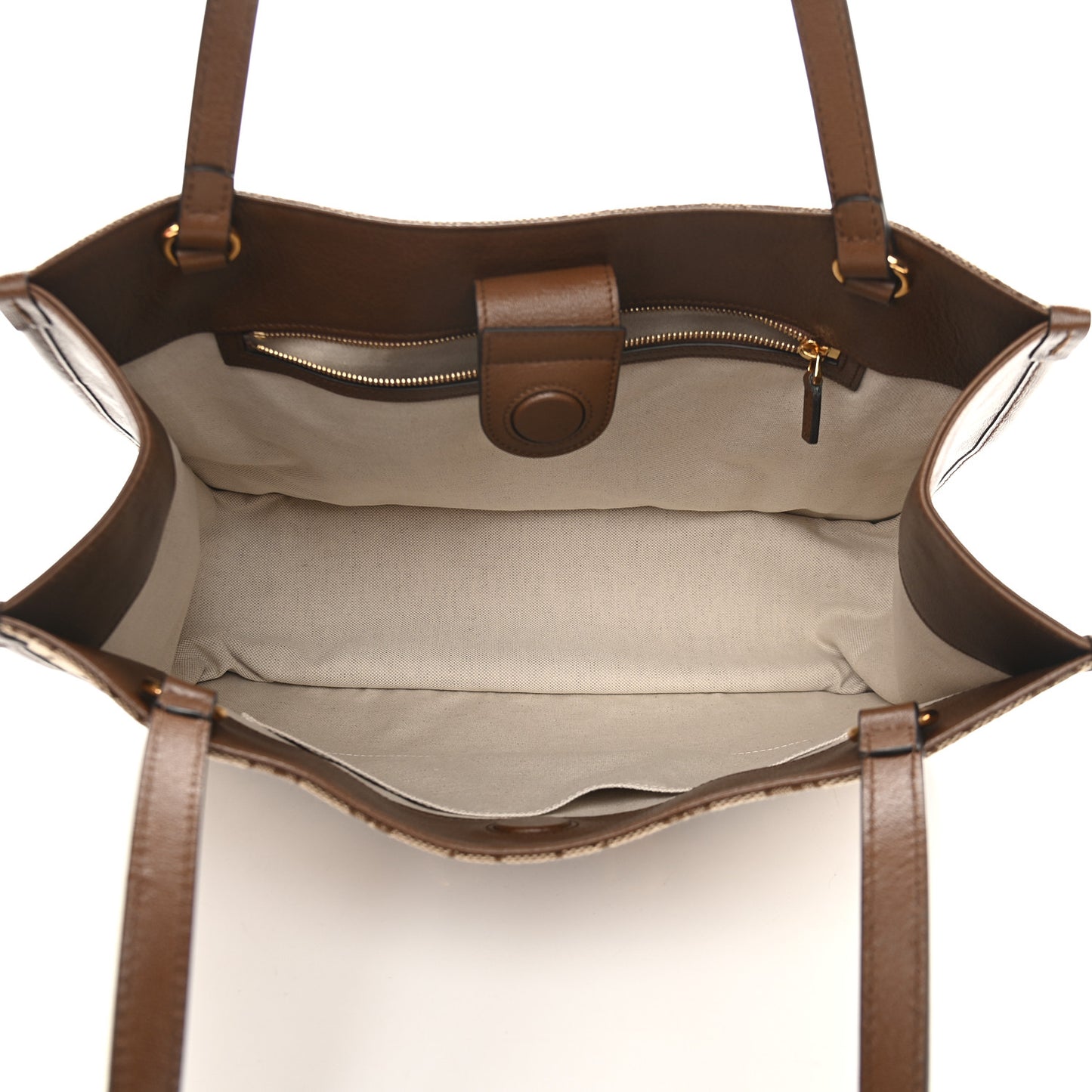 Monogram Horsebit 1955 Tote Bag Beige Brown Sugar