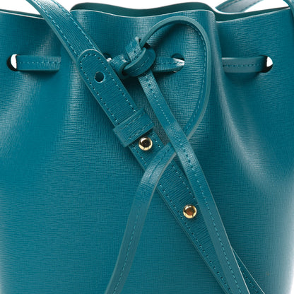 Mansur Gavriel Saffiano Mini Mini Bucket Bag Teal 8 of 12