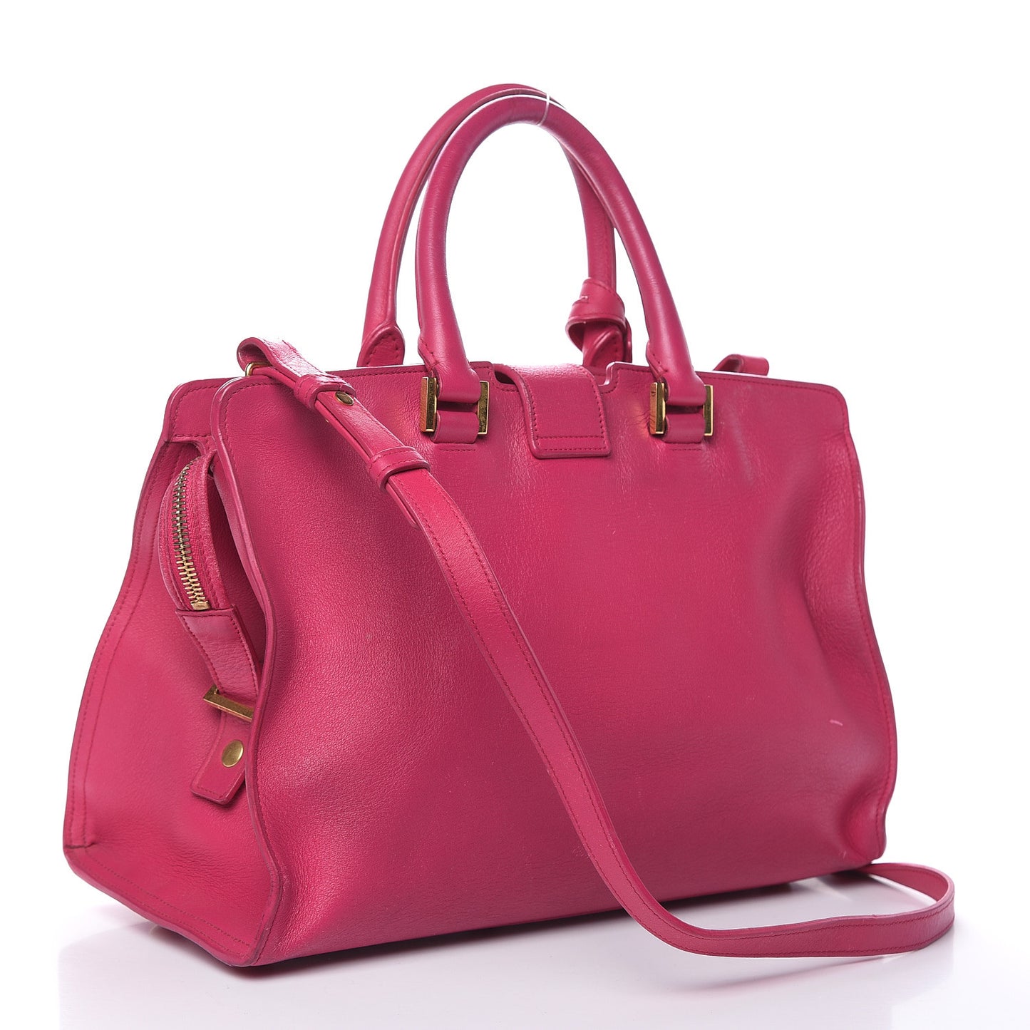 Calfskin Small Classic Y Cabas Fuchsia