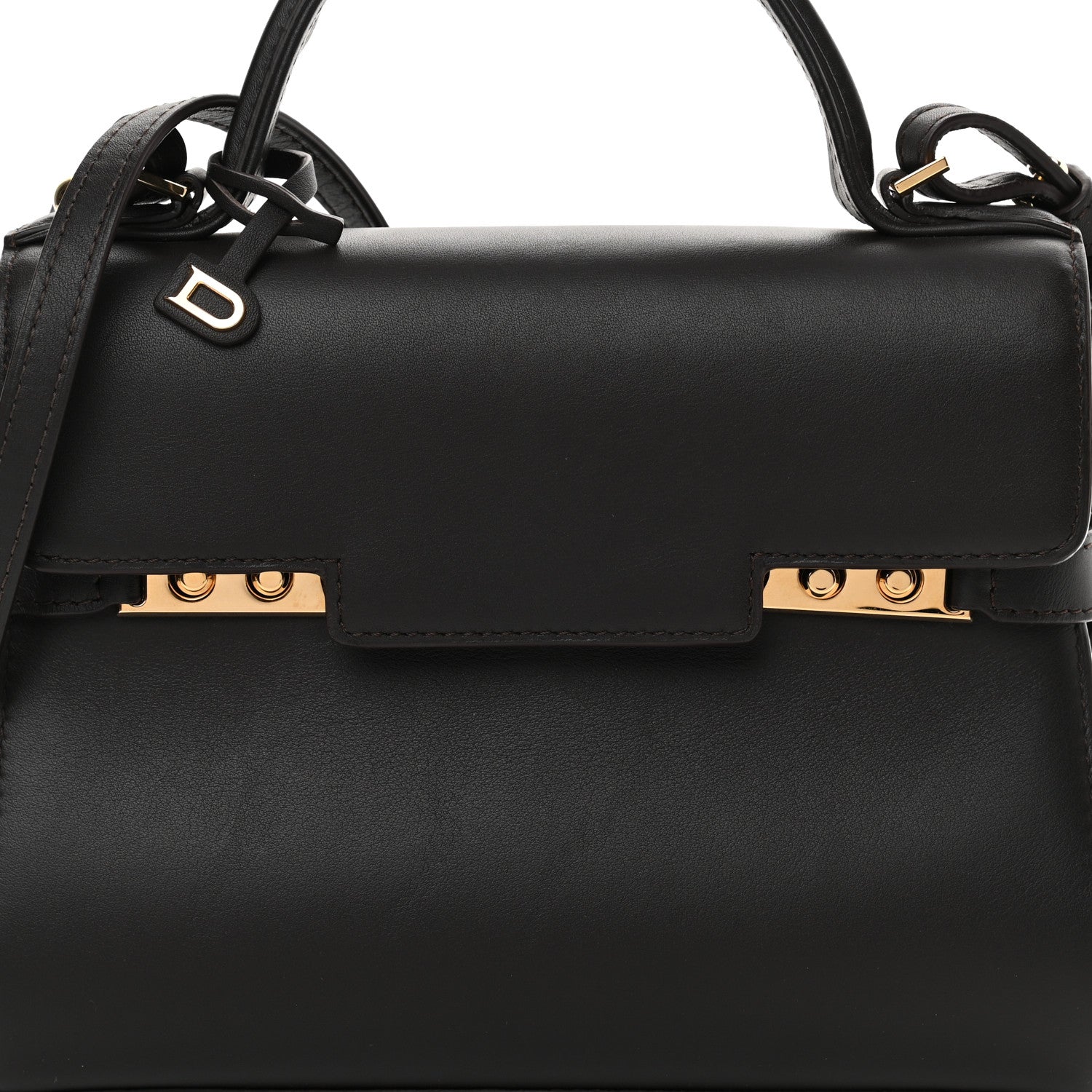 Delvaux Smooth Calfskin Mini Tempete Satchel Brown 8 of 15