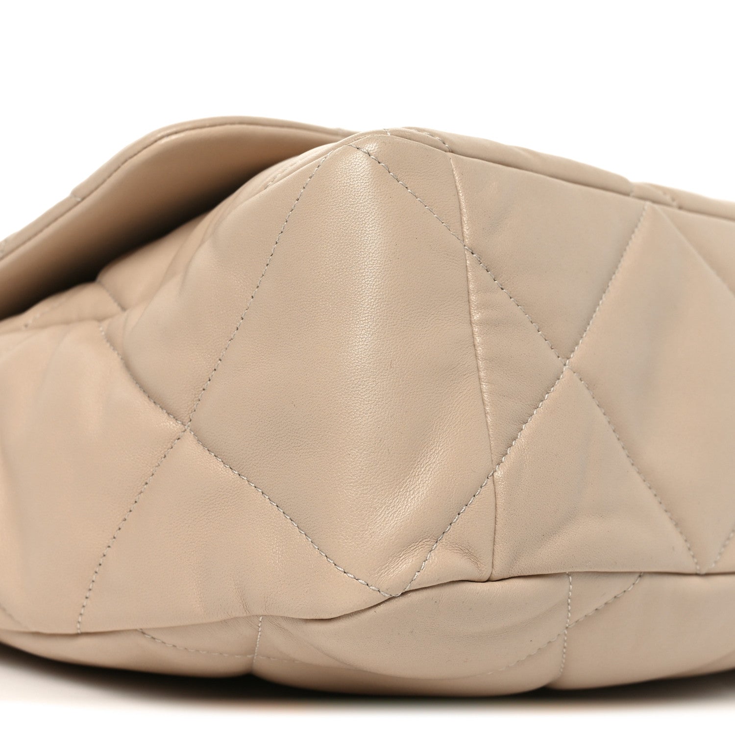 Chanel Lambskin Quilted Maxi Chanel 19 Flap Beige 9 of 10