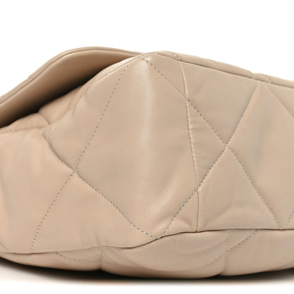 Chanel Lambskin Quilted Maxi Chanel 19 Flap Beige 9 of 10