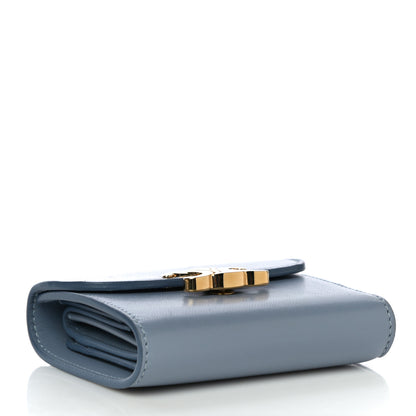 Celine Shiny Smooth Lambskin Small Triomphe Wallet Arctic Blue 4 of 13