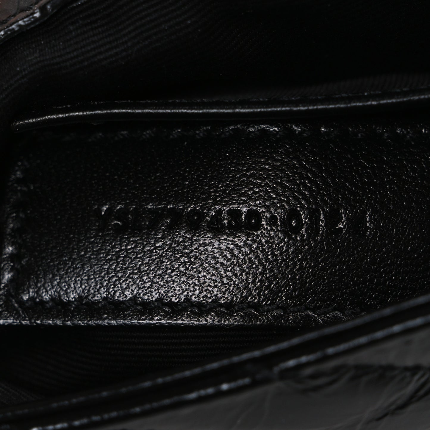 Shiny Calfskin Matelasse Chevron Monogram Mini College Bag Black
