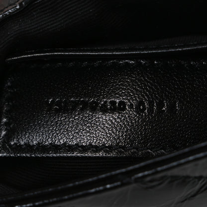Saint Laurent Shiny Calfskin Matelasse Chevron Monogram Mini College Bag Black 7 of 10
