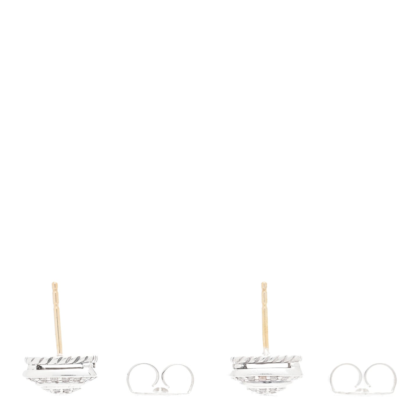Sterling Silver Diamond 7mm Pave Albion Earrings