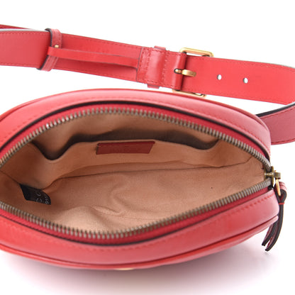 Gucci Calfskin Matelasse GG Marmont Belt Bag 75 30 Hibiscus Red 5 of 12