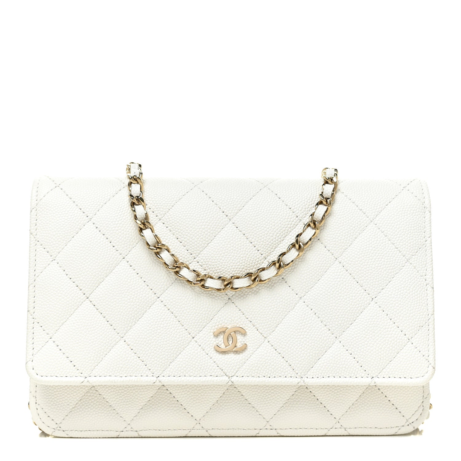 Chanel Caviar Quilted Wallet On Chain WOC White 1 of 12