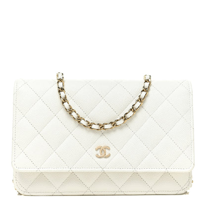 Chanel Caviar Quilted Wallet On Chain WOC White 1 of 12