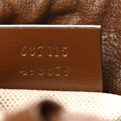 Gucci GG Supreme Monogram Azalea Sakai Calfskin Small Horsebit 1955 Drawstring Bucket Bag Beige Ebony Brown Sugar 7 of 10
