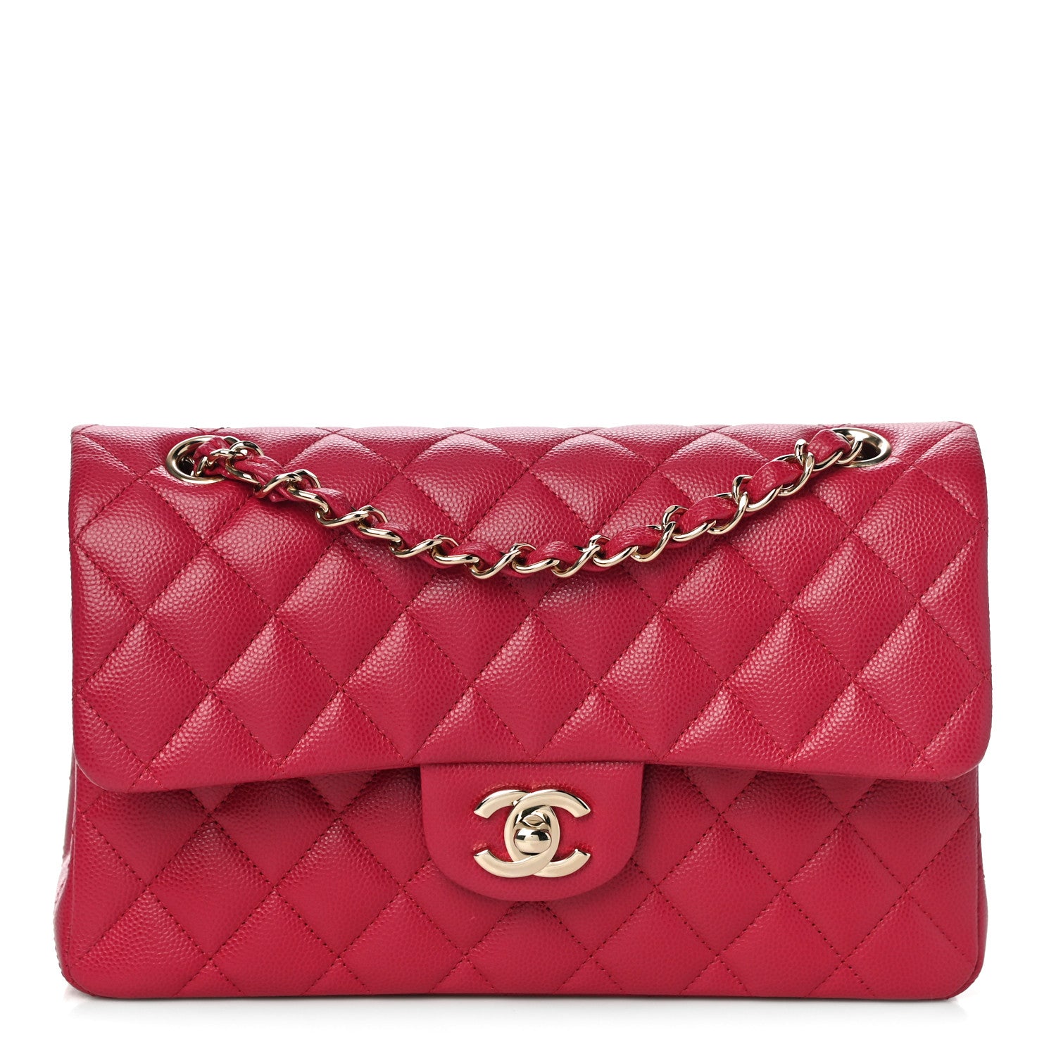 Chanel Caviar Quilted Small Double Flap Dark Pink 1 of 10