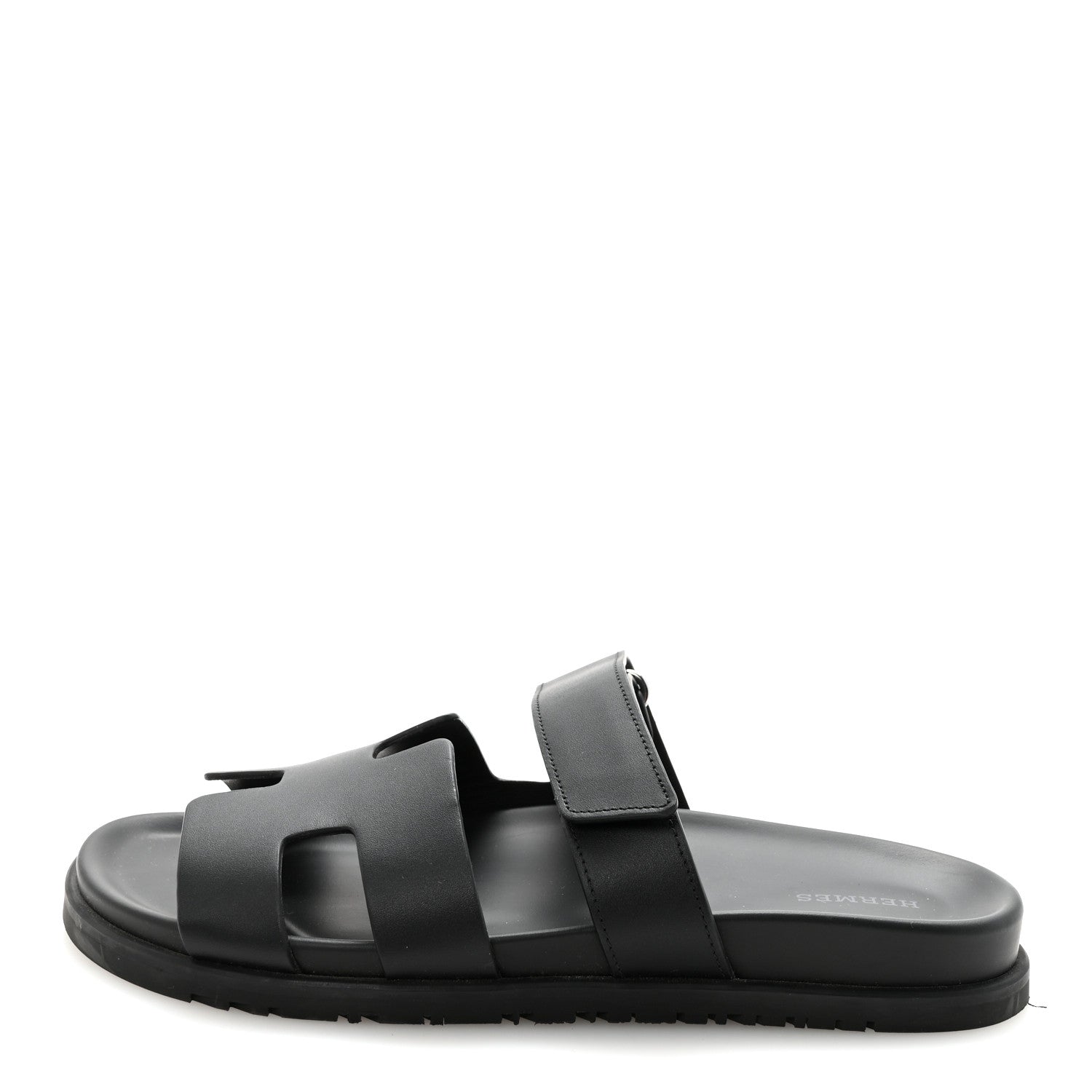 Hermes Calfskin Womens Chypre Sandals 40 Black 1 of 10