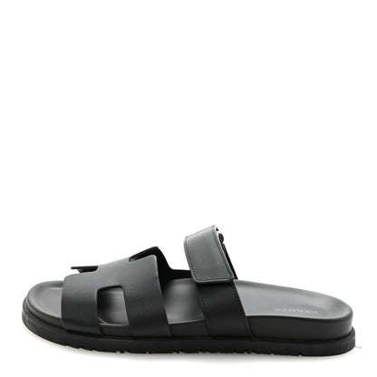 Hermes Calfskin Womens Chypre Sandals 40 Black 1 of 10
