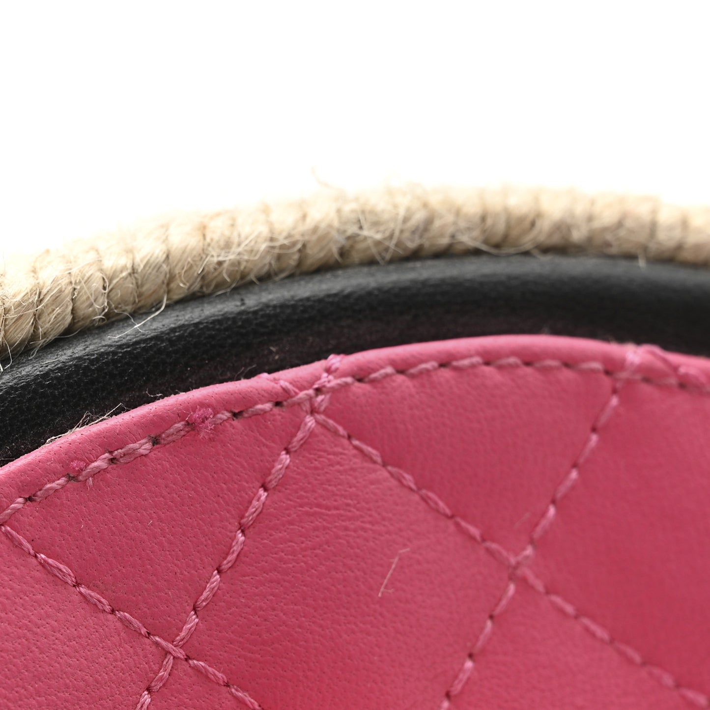 Lambskin Chain CC Thong Espadrille Sandals 38 Pink